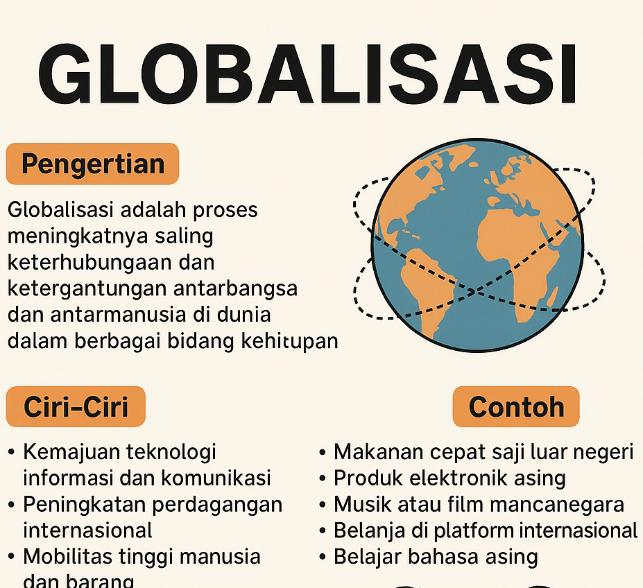 globalisasi, pengertian globalisasi, ciri - ciri globalisasi